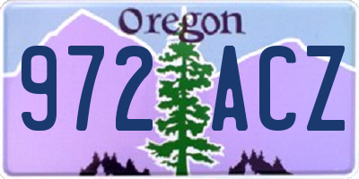 OR license plate 972ACZ
