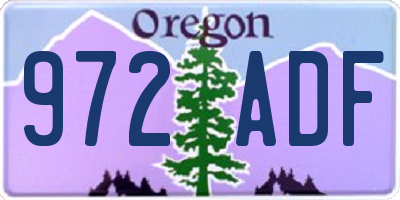 OR license plate 972ADF