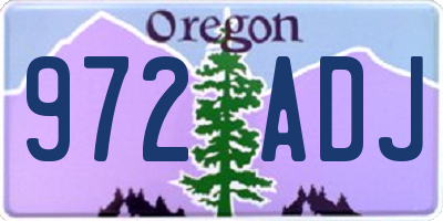 OR license plate 972ADJ