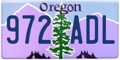 OR license plate 972ADL