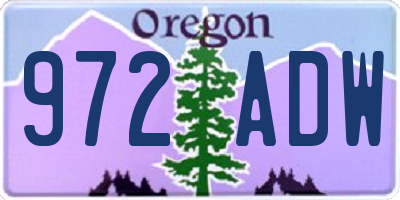 OR license plate 972ADW