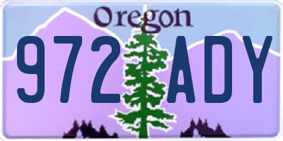 OR license plate 972ADY