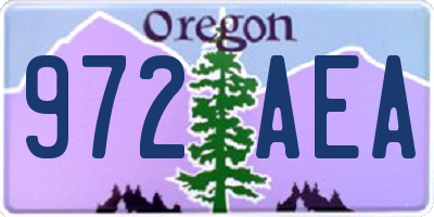 OR license plate 972AEA