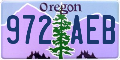 OR license plate 972AEB