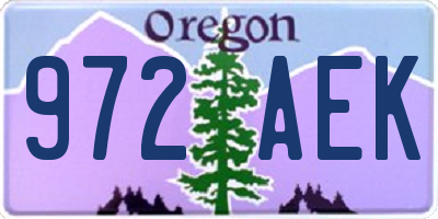 OR license plate 972AEK