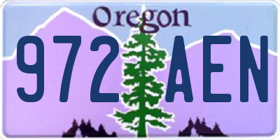 OR license plate 972AEN