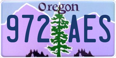 OR license plate 972AES