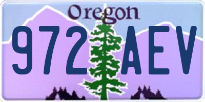 OR license plate 972AEV