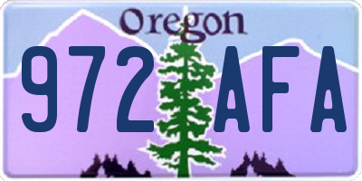 OR license plate 972AFA