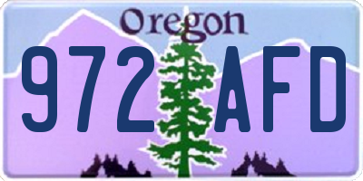 OR license plate 972AFD