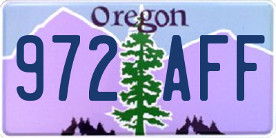 OR license plate 972AFF