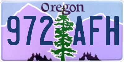 OR license plate 972AFH