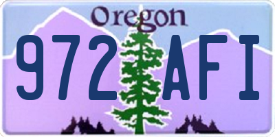 OR license plate 972AFI