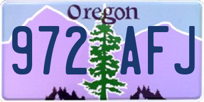 OR license plate 972AFJ