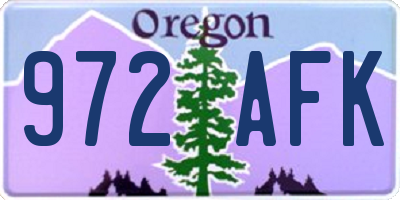 OR license plate 972AFK