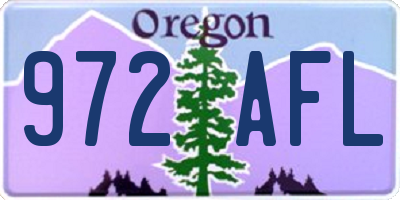 OR license plate 972AFL