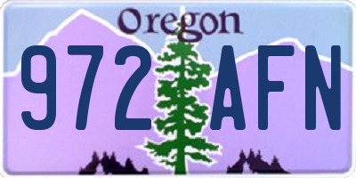 OR license plate 972AFN