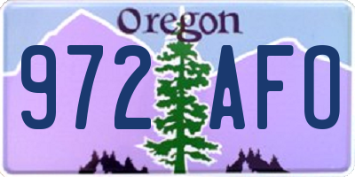OR license plate 972AFO