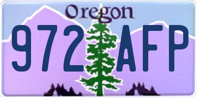 OR license plate 972AFP