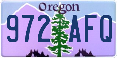 OR license plate 972AFQ