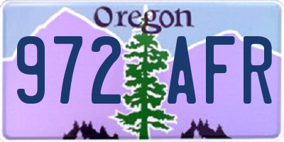OR license plate 972AFR