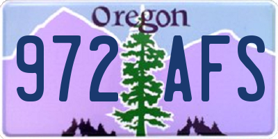 OR license plate 972AFS