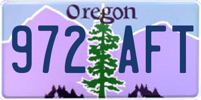 OR license plate 972AFT