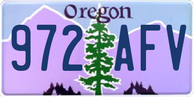 OR license plate 972AFV
