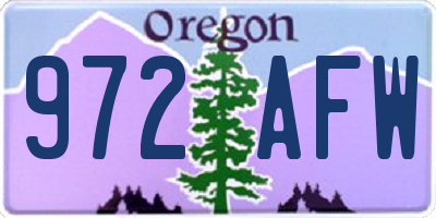 OR license plate 972AFW