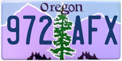 OR license plate 972AFX