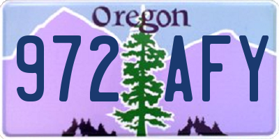 OR license plate 972AFY