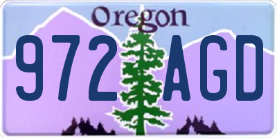 OR license plate 972AGD