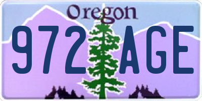 OR license plate 972AGE