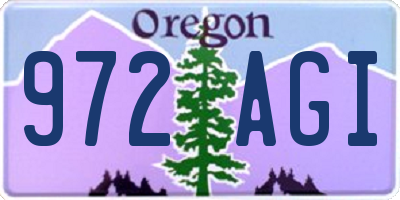 OR license plate 972AGI