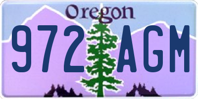 OR license plate 972AGM