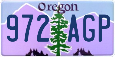 OR license plate 972AGP