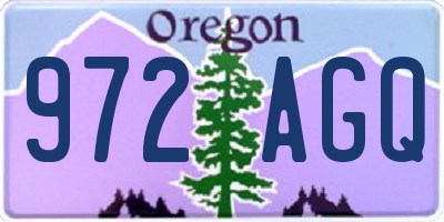 OR license plate 972AGQ