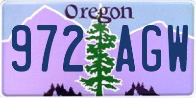 OR license plate 972AGW