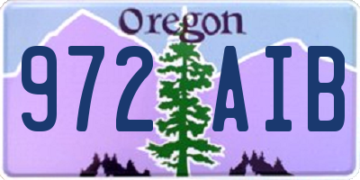 OR license plate 972AIB