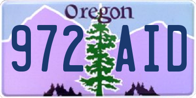 OR license plate 972AID