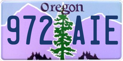 OR license plate 972AIE