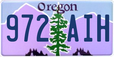 OR license plate 972AIH