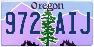 OR license plate 972AIJ