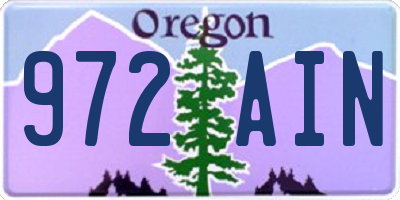 OR license plate 972AIN