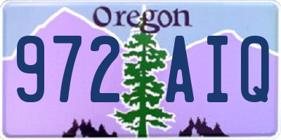 OR license plate 972AIQ