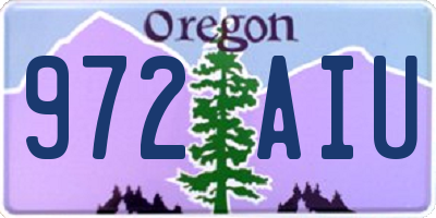 OR license plate 972AIU