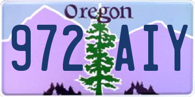 OR license plate 972AIY