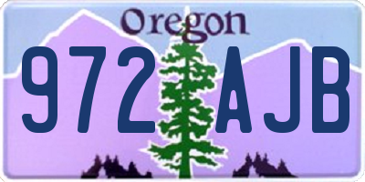 OR license plate 972AJB