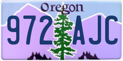 OR license plate 972AJC