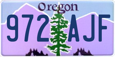 OR license plate 972AJF